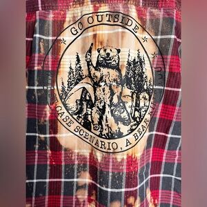 Distressed flannel shacket .  Men’s size Large.